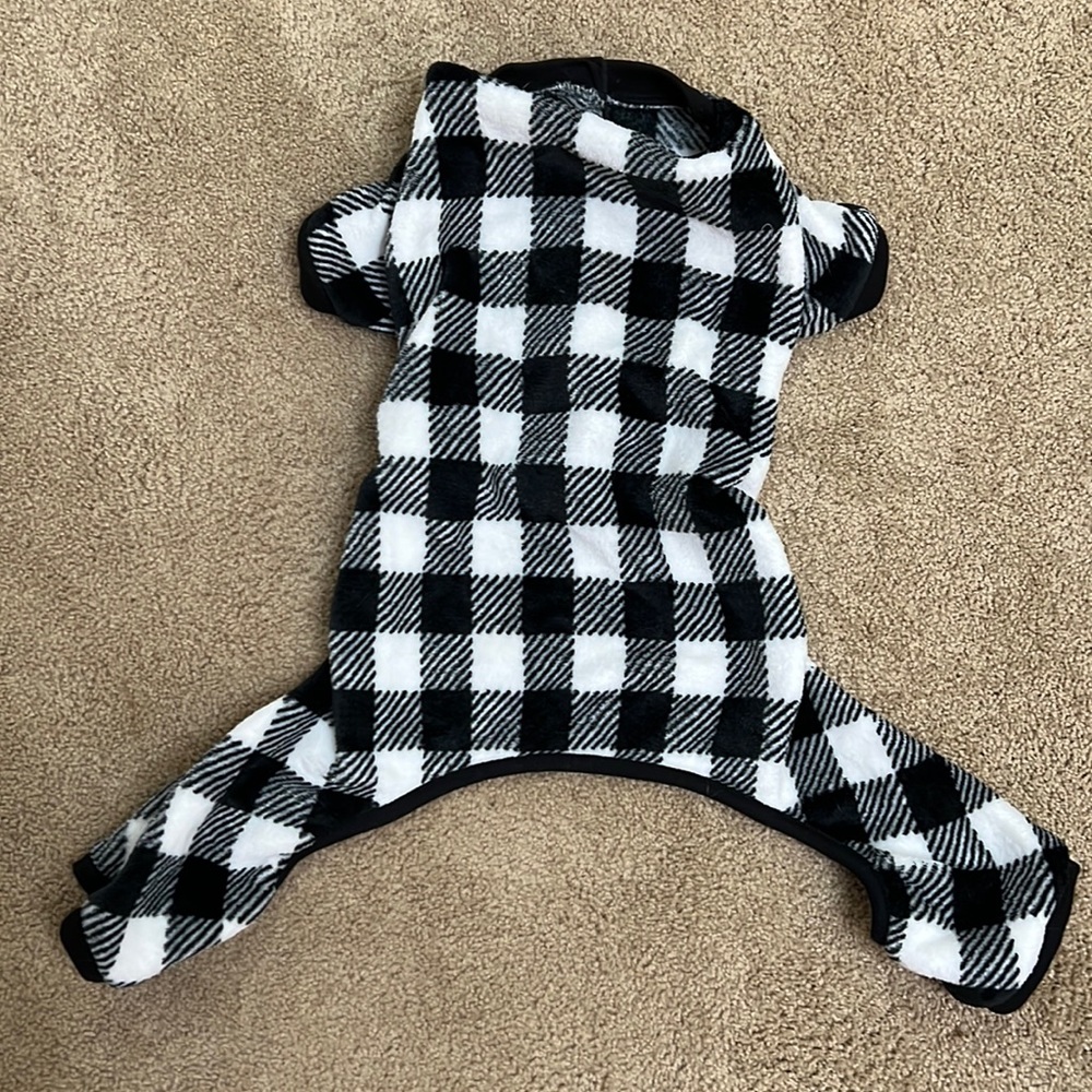 Buffalo plaid dog sweater